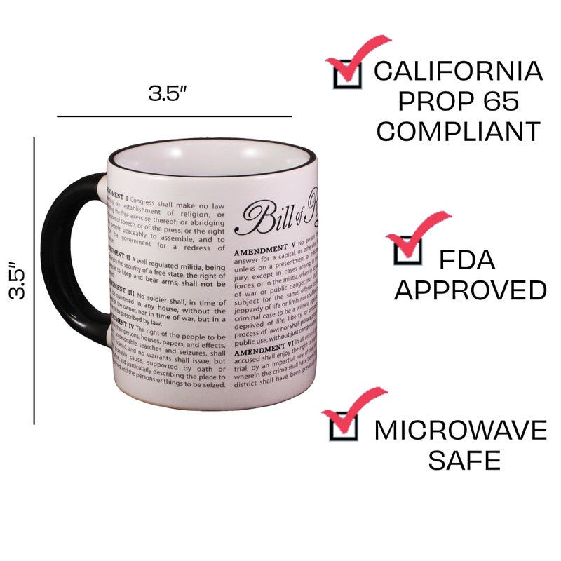 The Unemployed Philosophers Guild Color Changing Disappearing Civil Liberties Mug - Hot Coffee Transforms the Bill of Rights, Comes in Gift Box, 12oz - Image 4